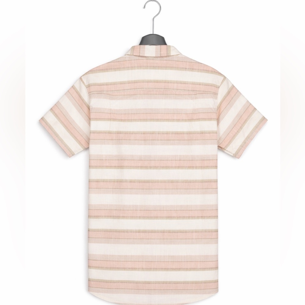 Hurley OAO Lido Stripe Button Up Shirt Men’s Medium Pink Cream NEW With Tags - Picture 4 of 4